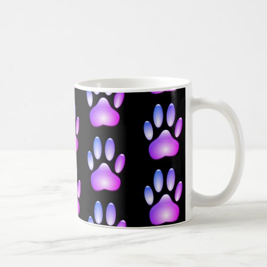 Kleurrijke Glazen Hond Paw Print Koffiemok (Rechts)