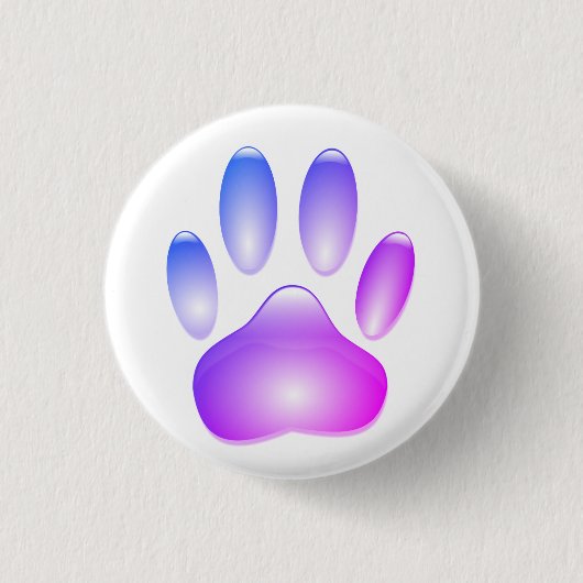 Kleurrijke Glazen Hond Paw Print Ronde Button 3,2 Cm (Voorkant)