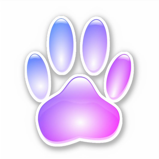 Kleurrijke Glazen Hond Paw Print Sticker (Voorkant)