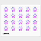 Kleurrijke Glazen Hond Paw Print Vierkante Sticker (Vel)