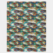 Kleurrijke Glazen in lood kerstbomen Fleece Deken (Voorkant)