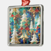 Kleurrijke Glazen in lood kerstbomen Metalen Ornament (Links)