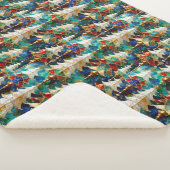 Kleurrijke Glazen in lood kerstbomen Sherpa Deken (3/4)