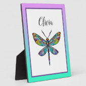 Kleurrijke Glazen in lood libellen vleugels Fotoplaat (Zijkant)