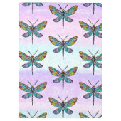 Kleurrijke Glazen in lood libellen vleugels Klembord (Achterkant)