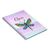 Kleurrijke Glazen in lood libellen vleugels Notitieboek (Rechterzijde)