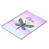 Kleurrijke Glazen in lood libellen vleugels Notitieboek (Linkerzijde)