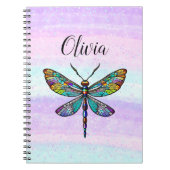 Kleurrijke Glazen in lood libellen vleugels Notitieboek (Voorkant)