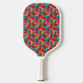 Kleurrijke Glazen in lood Patroon achtergrond Pickleball Paddle (Achterkant)