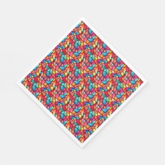 Kleurrijke Glazen in lood Patroon achtergrond Servet (Hoek)