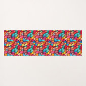 Kleurrijke Glazen in lood Patroon achtergrond Yogamat (Achterkant (horizontaal))