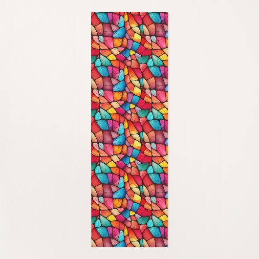 Kleurrijke Glazen in lood Patroon achtergrond Yogamat (Voorkant)