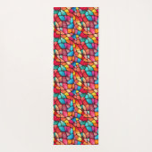 Kleurrijke Glazen in lood Patroon achtergrond Yogamat (Achterkant)