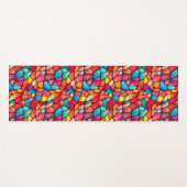 Kleurrijke Glazen in lood Patroon achtergrond Yogamat (Voorkant (horizontaal))