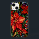 Kleurrijke Glazen in lood stijl Poinsettias & Holl Case-Mate iPhone 14 Hoesje<br><div class="desc">Weelderige kleurrijke juweel getinte glas stijl diep rode poinsettias en holly met jager groen en goud gebladerte.</div>