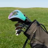 Kleurrijke Glazen in lood vlinder gepersonaliseerd Golfheadcover (Insitu)