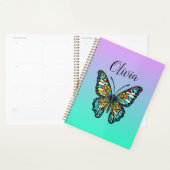 Kleurrijke Glazen in lood vlinder gepersonaliseerd Planner (Display)