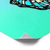 Kleurrijke Glazen in lood vlinder gepersonaliseerd Poster (Hoek)