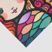 Kleurrijke Glazen in lood zeemeerminnen Tissuepapier (Detail)