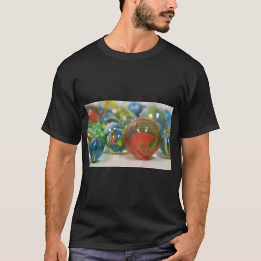 Kleurrijke glazen knikkers Art T-shirt (Voorkant)