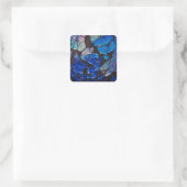 Kleurrijke glazen mozaïek | vierkante sticker (Tas)