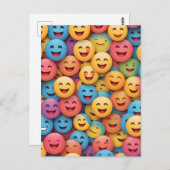 Kleurrijke glimlach Emoji Briefkaart (Voorkant / Achterkant)