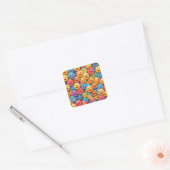 Kleurrijke glimlach Emoji Vierkante Sticker (Envelop)