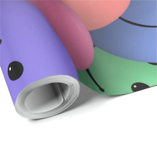 Kleurrijke glimlach emoticon gezichten Afstuderen Cadeaupapier (Rol Hoek)