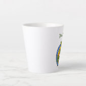 Kleurrijke glimlach hagedis Holding Twig Leaf Latte Mok (Voorkant)