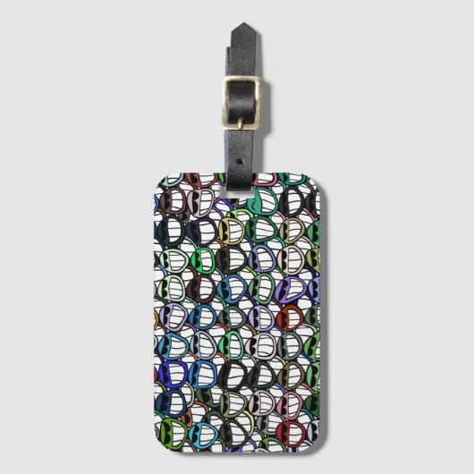 Kleurrijke glimlachen bagagelabel (Voorkant (verticaal))