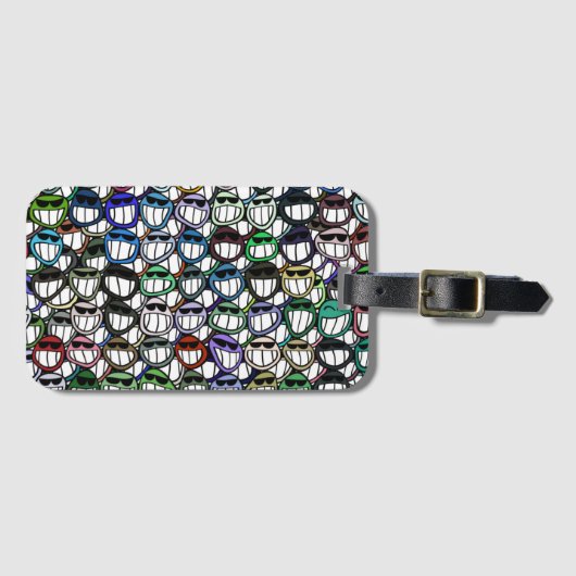 Kleurrijke glimlachen bagagelabel (Voorkant (horizontaal))