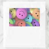 Kleurrijke glimlachen rechthoekige sticker (Tas)