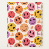 Kleurrijke glimlachende gelukkige gezichten met ha planner (Achterkant)