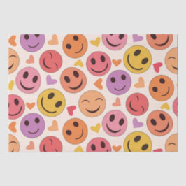 Kleurrijke glimlachende gelukkige gezichten met ha tissuepapier