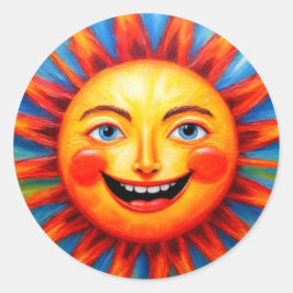 Kleurrijke glimlachende zon Stickers