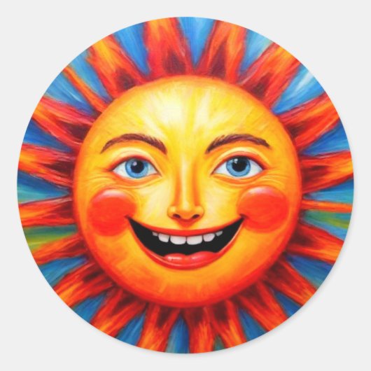 Kleurrijke glimlachende zon Stickers (Voorkant)
