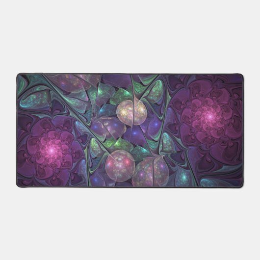 Kleurrijke glinsterende moderne Abstracte fractal  Bureaumat (Voorkant)