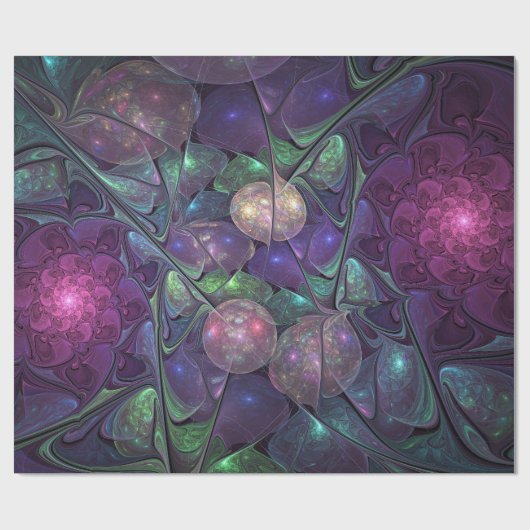 Kleurrijke glinsterende moderne Abstracte fractal  Cadeaupapier (Vlak)