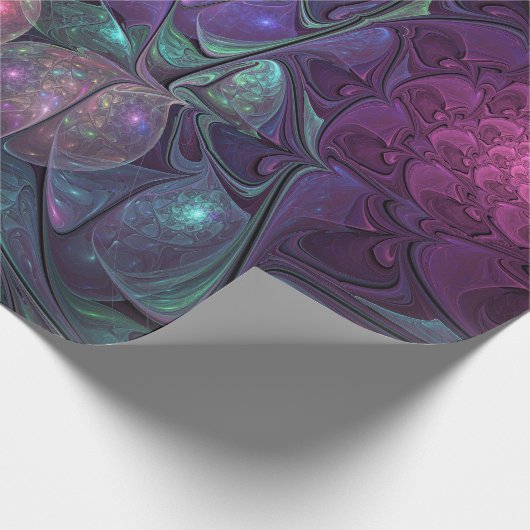 Kleurrijke glinsterende moderne Abstracte fractal  Cadeaupapier (Hoek)