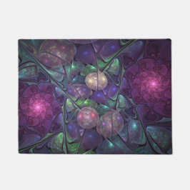 Kleurrijke glinsterende moderne Abstracte fractal  Deurmat