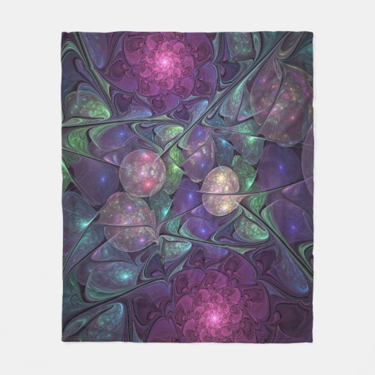 Kleurrijke glinsterende moderne Abstracte fractal Fleece Deken (Voorkant)
