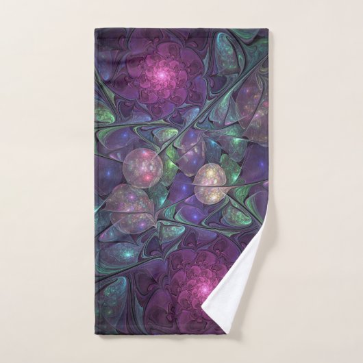 Kleurrijke glinsterende moderne Abstracte fractal Handdoek (Handdoek)
