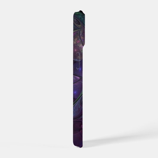 Kleurrijke glinsterende moderne Abstracte fractal iPhone 15 Case (Rechterkant)