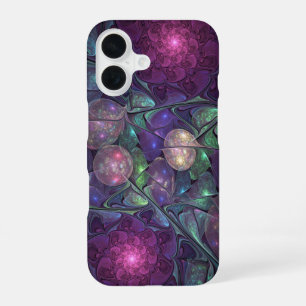 Kleurrijke glinsterende moderne Abstracte fractal iPhone 16 Hoesje