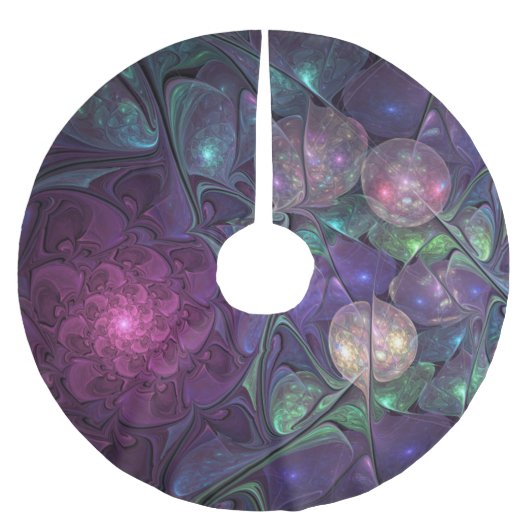 Kleurrijke glinsterende moderne Abstracte fractal  Kerstboom Rok (Voorkant)