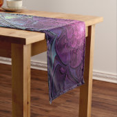 Kleurrijke glinsterende moderne Abstracte fractal Korte Tafelloper (Voorbeeld)