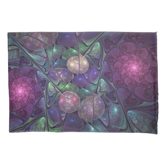 Kleurrijke glinsterende moderne Abstracte fractal  Kussensloop (Voorkant)