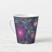 Kleurrijke glinsterende moderne Abstracte fractal  Latte Mok (Linkerhoek)