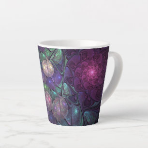 Kleurrijke glinsterende moderne Abstracte fractal Latte Mok