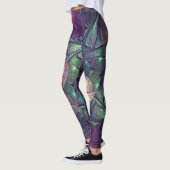 Kleurrijke glinsterende moderne Abstracte fractal  Leggings (Links)